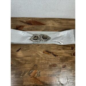 Sandy Duftler Rare Giant Double Jewel Wide Silver Tone Belt Germany 32" Long 80s